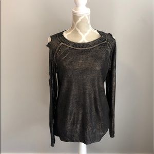 DOUBLE ZERO Gold/Blk Top Sz med
